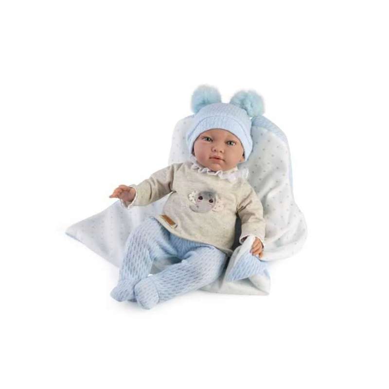 muÑeca con peso marc 42 cm jersey punto beig (muñecas guca - 10269)