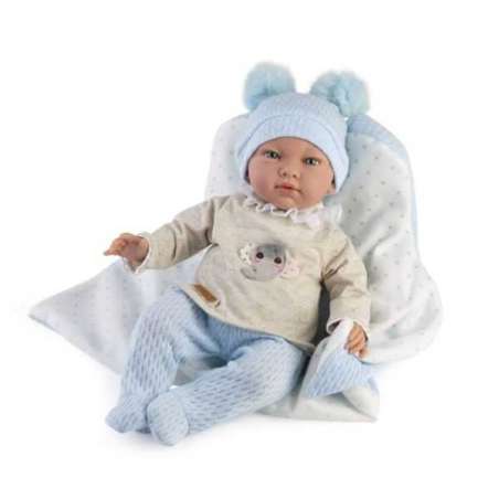 muÑeca con peso marc 42 cm jersey punto beig (muñecas guca - 10269)