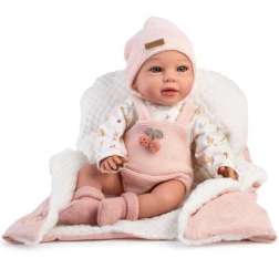 muÑeca sandra 38 cm pelele lana rosa gorrito (muñecas guca - 844)