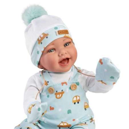 muÑeco dani, verde agua, camiseta blanca, gorro (muñecas guca - 846)