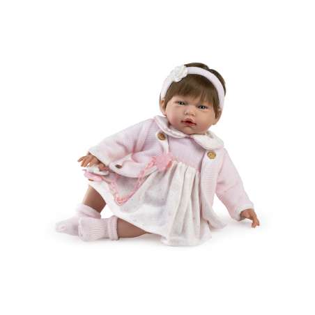 muÑeca anita, vestido blanco y rosa con chaqueta (muñecas guca - 852)