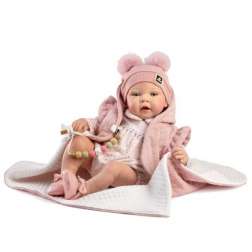 reborn candela pelele rosa,chaleco,gorro (muñeca guca - 10310)