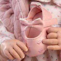 reborn candela pelele rosa,chaleco,gorro (muñeca guca - 10310)