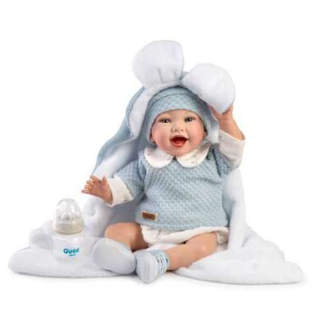 reborn noel,jersey lana,calada azul (muñecas guca - 10283)