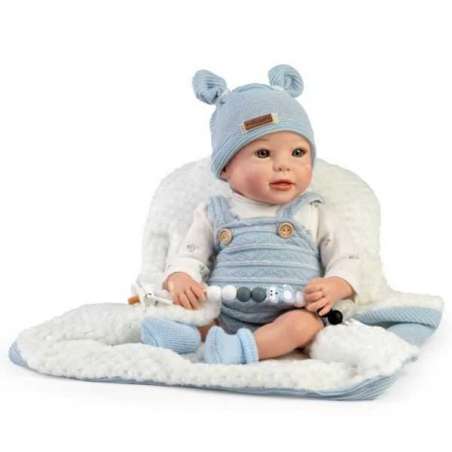 reborn prematuro samuel,pelele lana azul (muñecas guca - 10294)
