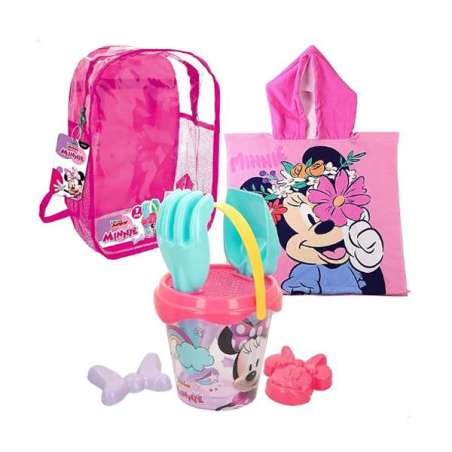minnie mochila cubo d 14 cms+accesorios+poncho (color baby - 77889)