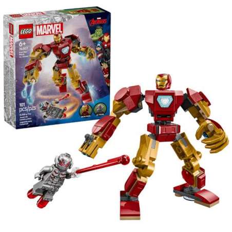 lego marvel armadura robotica de iron man vs ultron (lego -76307)