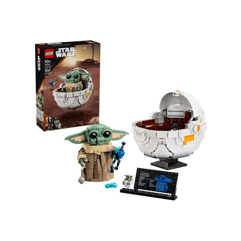 lego star wars grogu con aerocuna (lego - 75403)
