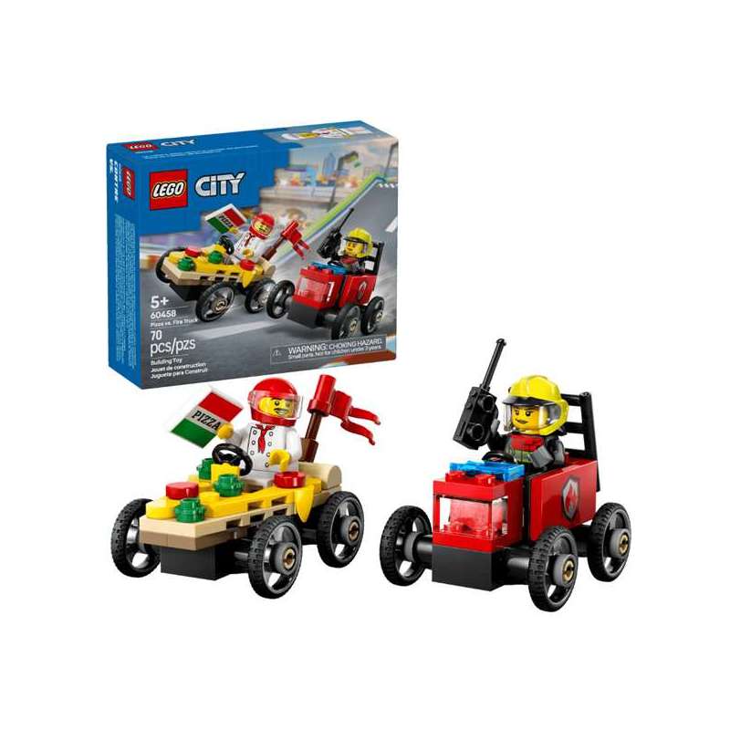 lego city pizza vs camion de bomberos ( 60458) lego city pizza vs camion de bomberos ( 60458)