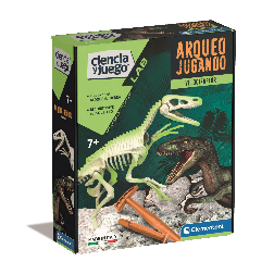 arqueojugando velociraptor fluorescente (clementoni - 55539)