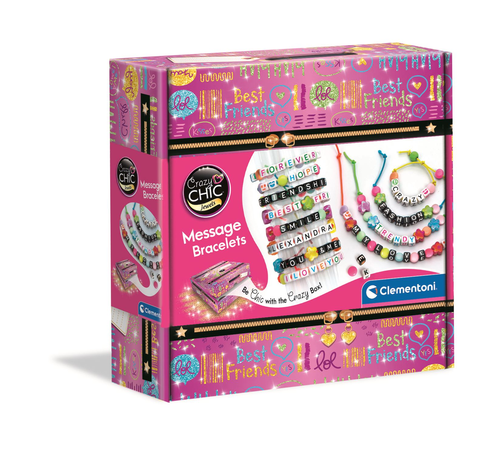 crazy chic pulseras con mensaje (clementoni - 18634)