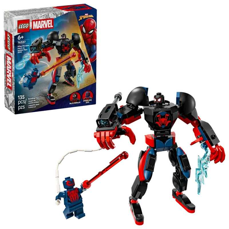 lego marvel armadura robotica de miles morales vs spiderman 2099 (lego - 76337)