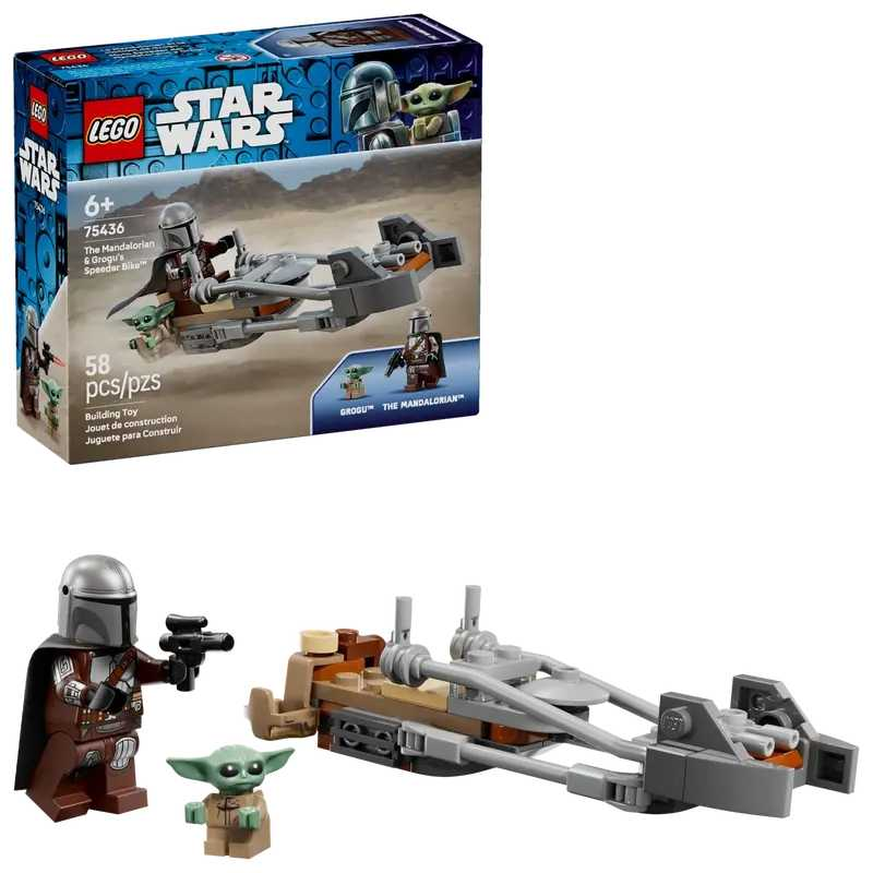 lego star wars moto speeder del mandaloriano y grogu (lego - 75436)