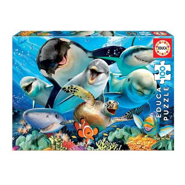 puzzle 100 piezas selfie bajo el agua (educa - 18062)