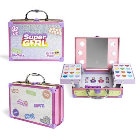 martinelia supergirl led mirror case (aquarius cosmetic - 44063)