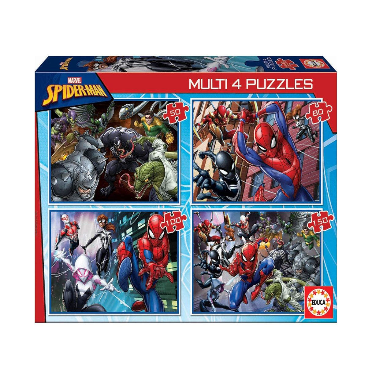 puzzle multi 4 spiderman (educa - 18102) puzzle multi 4 spiderman (educa - 18102)