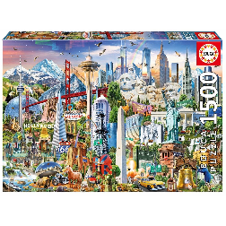puzzle 1500 pzas simbolos norte america (educa - 17670 )