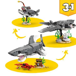 lego creator feroz tiburon con cofre del tesoro (lego - 31381)