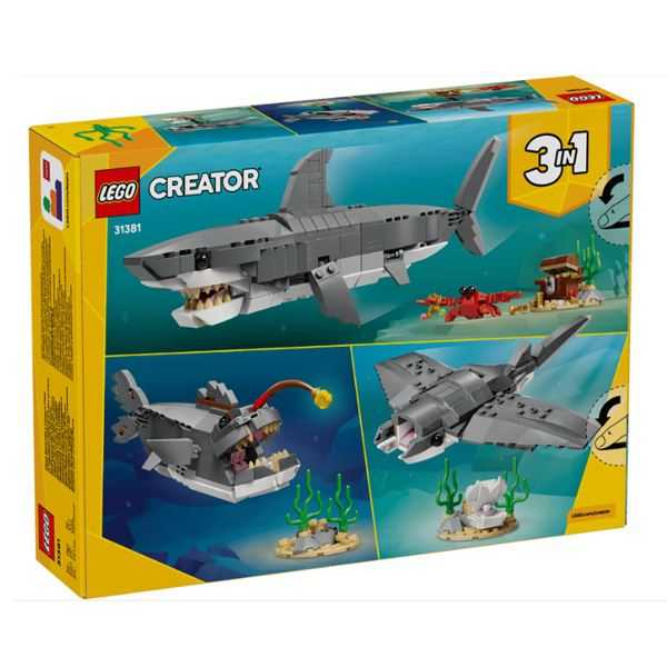 lego creator feroz tiburon con cofre del tesoro (lego - 31381)