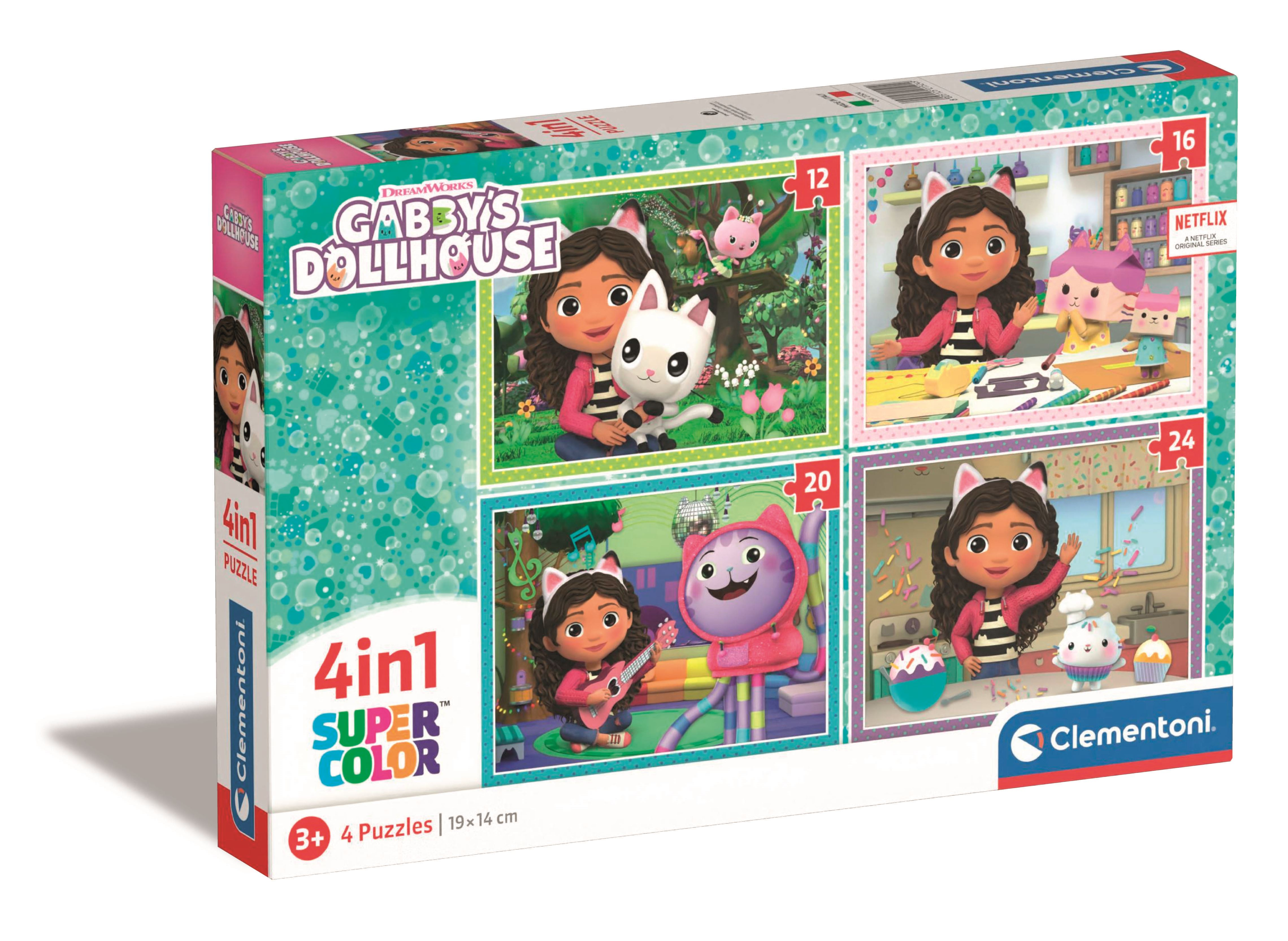 puzzle 4 en 1 gabby´s dollhouse (clementoni - 21524)