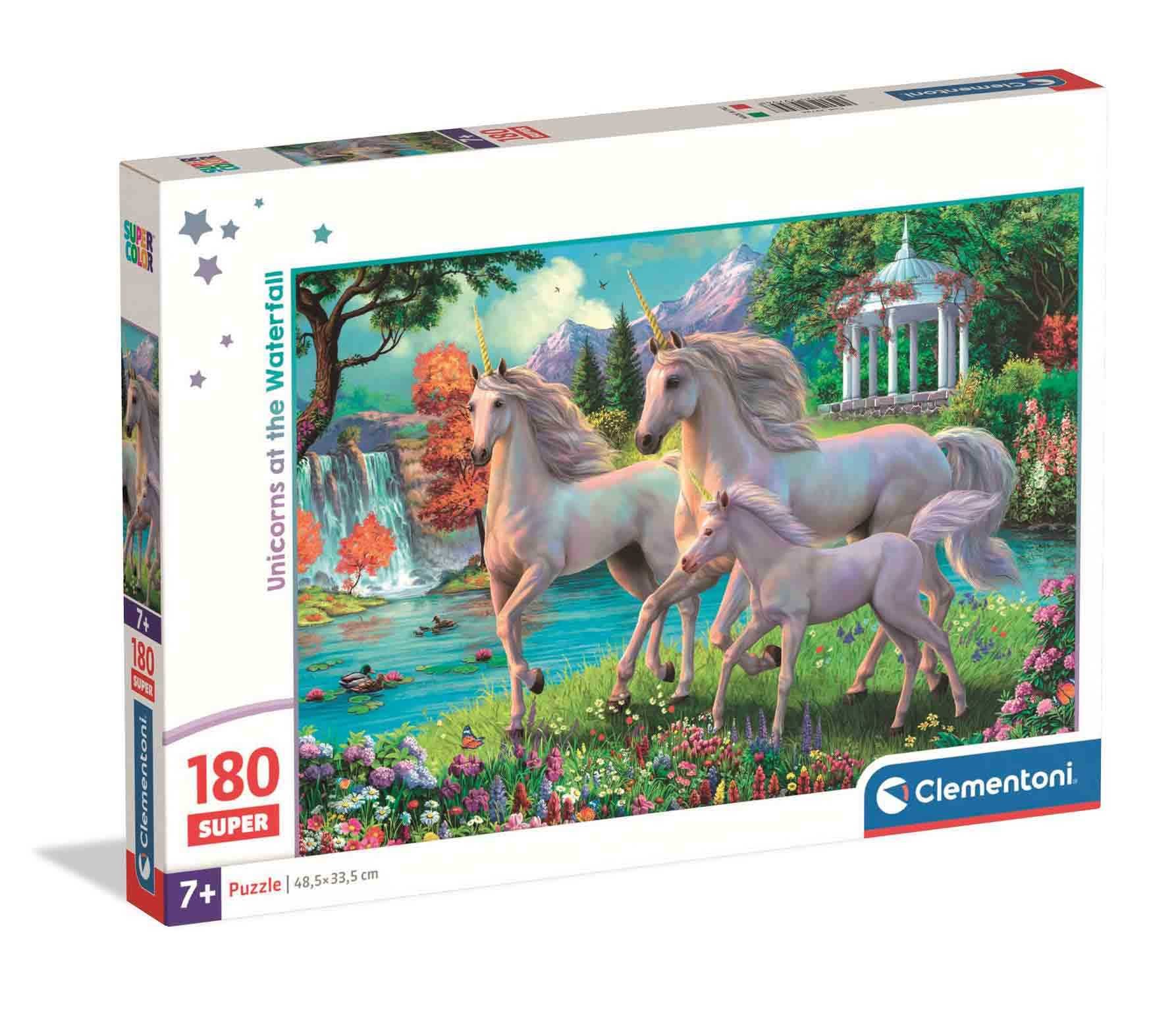 puzzle 180 pzas super unicornios en la cascada (clementoni - 29794) puzzle 180 pzas super unicornios en la cascada (clementoni - 29794)