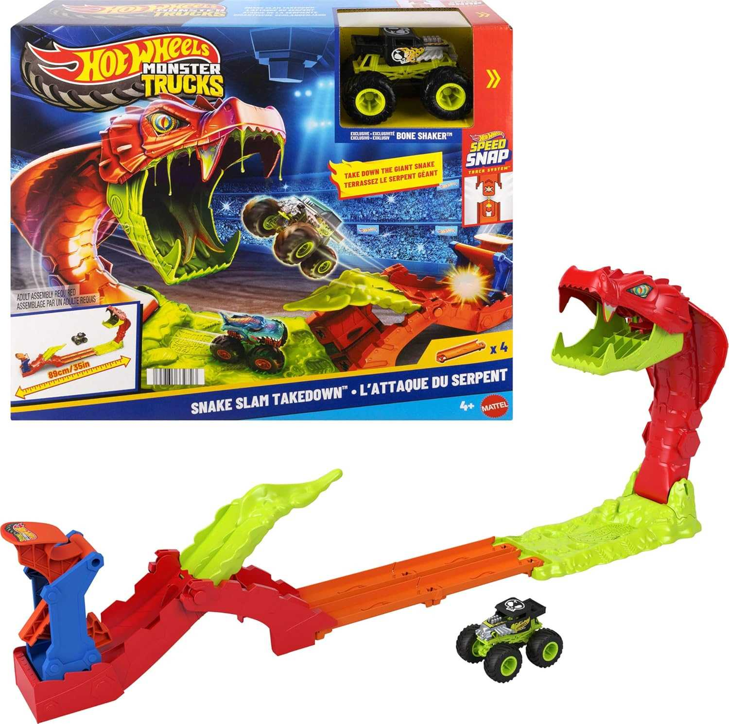 hot wheels monster trucks mordedura de serpiente (mattel - jjn44)