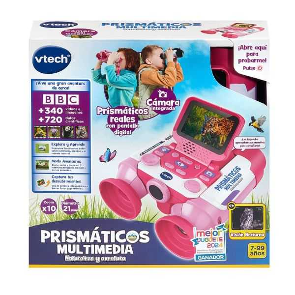 vtech prismaticos multimedia naturaleza rosa (vtech - 618657)