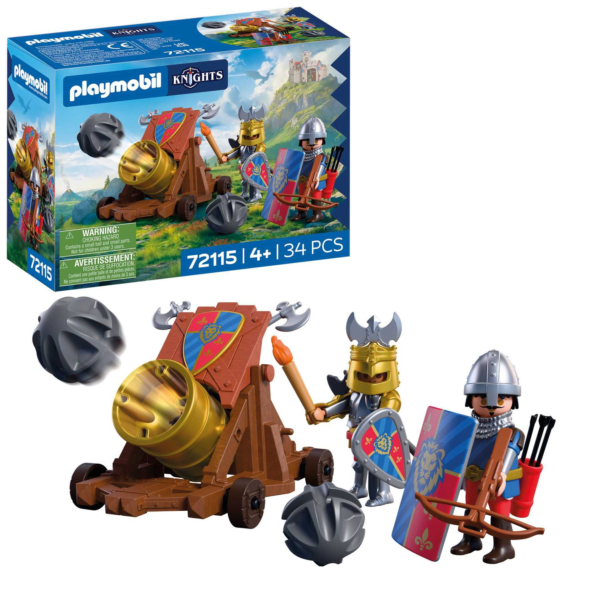 playmobil caÑon de fuego de caballeros leon (playmobil - 721159)