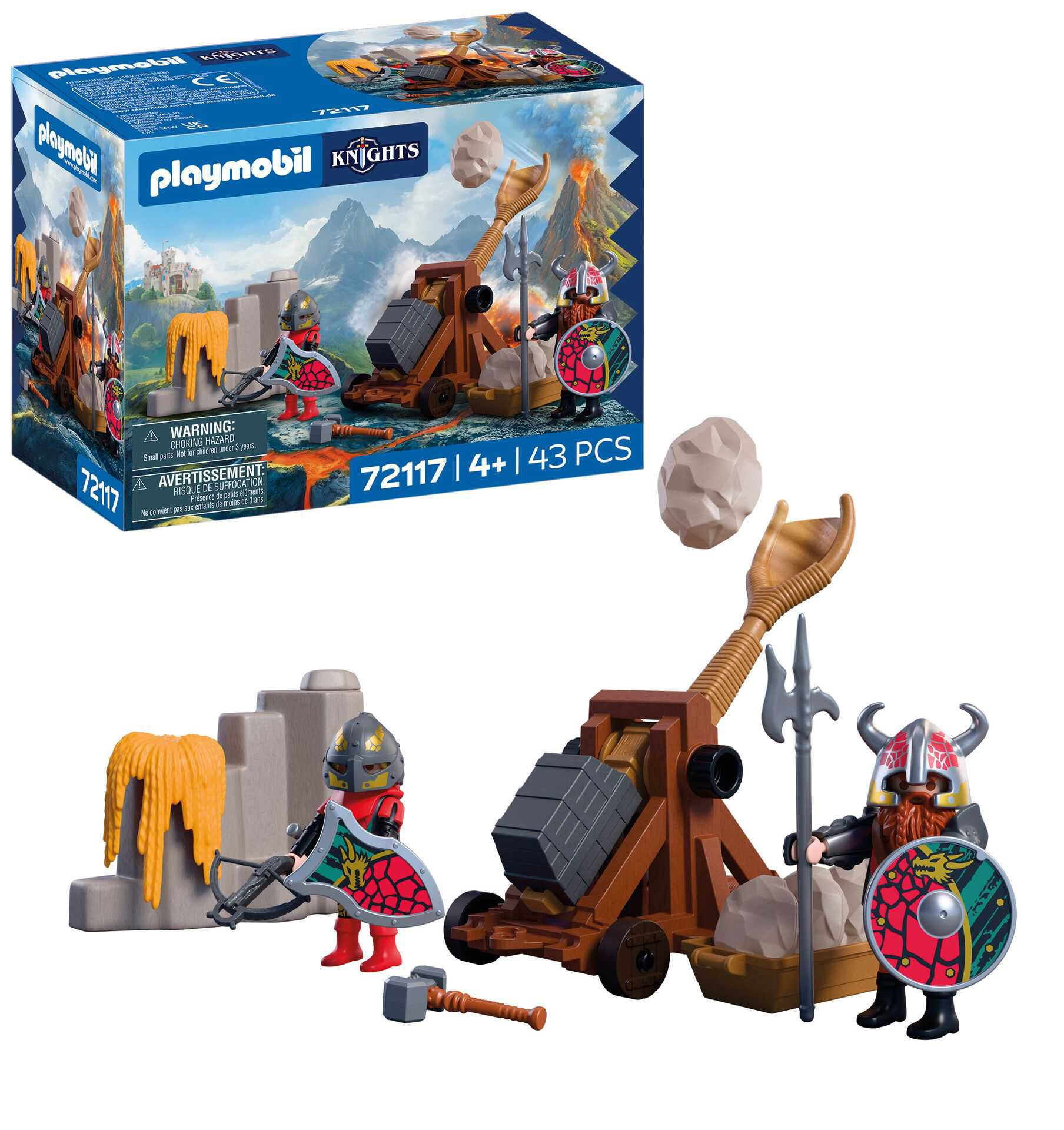 playmobil catapulta de caballeros dragon (playmobil - 72117)