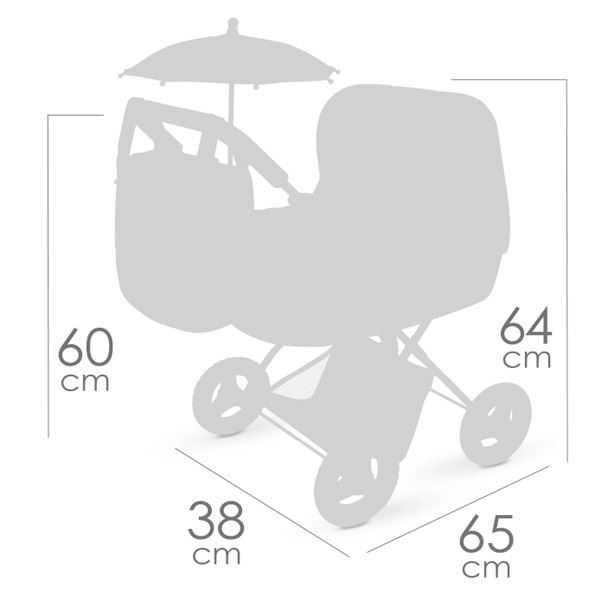 honey coche de muÑeca plegable con sombrilla y bolso hasta 48 cm (decuevas toys - 85070)