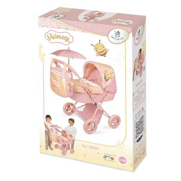 honey coche de muÑeca plegable con sombrilla y bolso hasta 48 cm (decuevas toys - 85070)