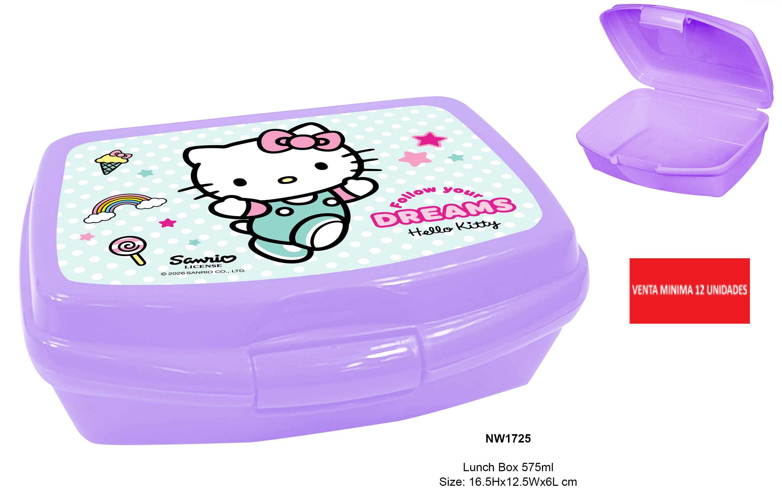 hello kitty sandwichera 16,5x12,5x6 cm (new import - nw1725)