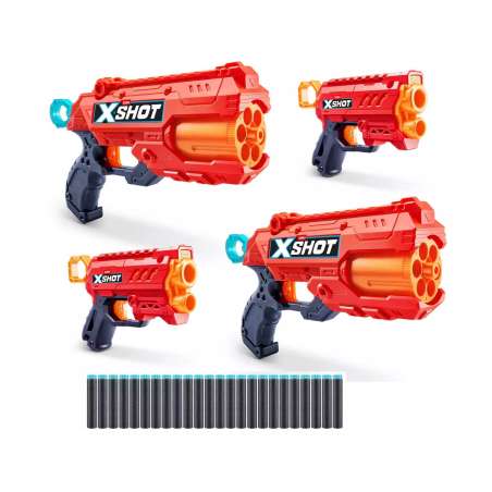 x-shot pack 4 pistolas de dardos (zuru - 36735)