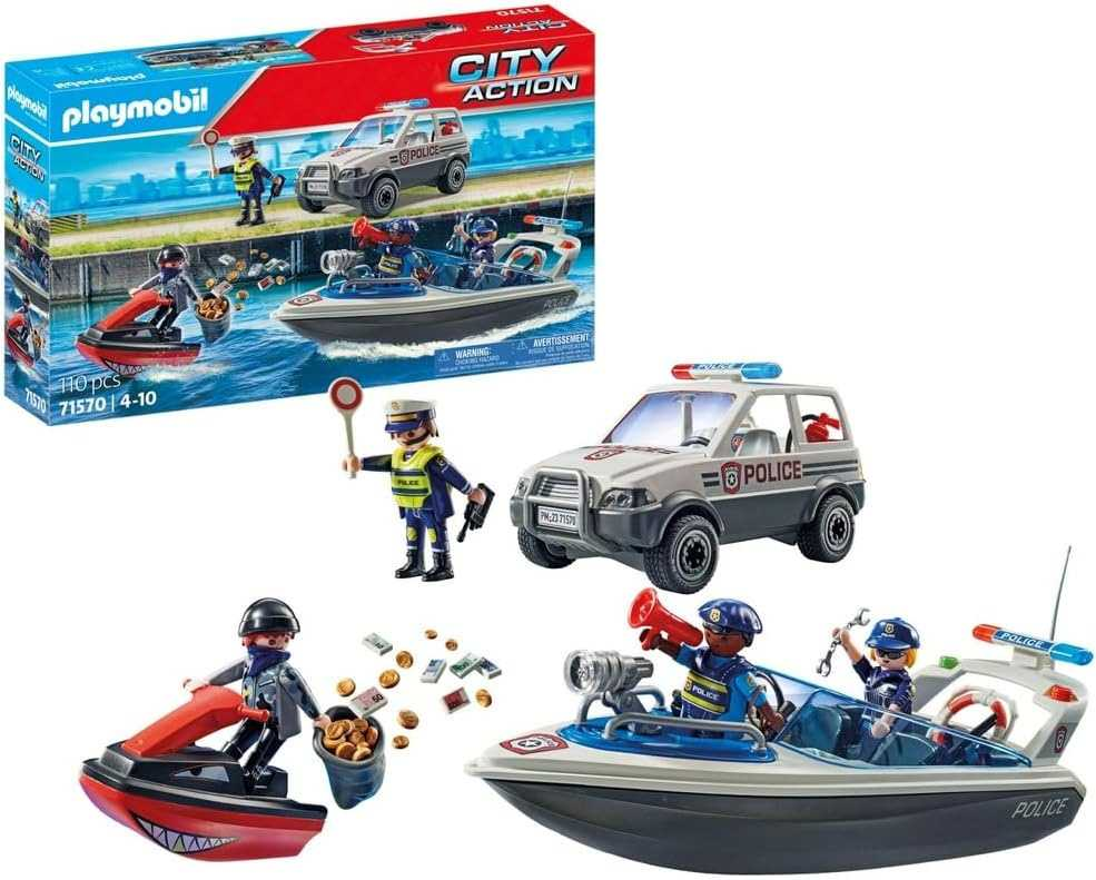 playmobil persecucion policial en el agua (playmobil - 71570)