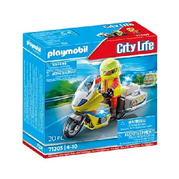 playmobil moto de emrgencias con luz intermitente (playmobil - 71205)