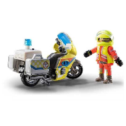 playmobil moto de emrgencias con luz intermitente (playmobil - 71205)