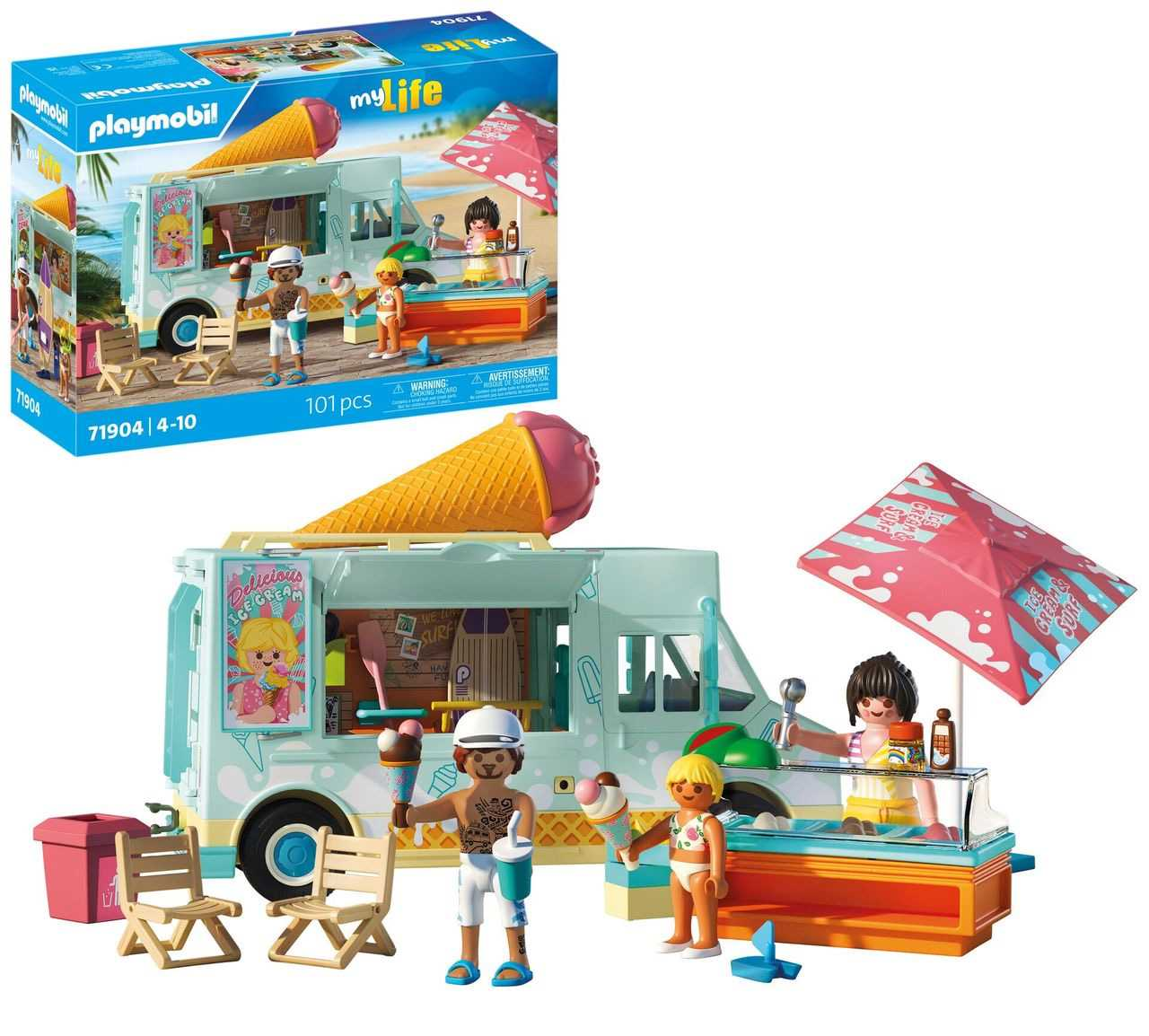 playmobil camion de helados con tienda de surf (playmobil - 71904)