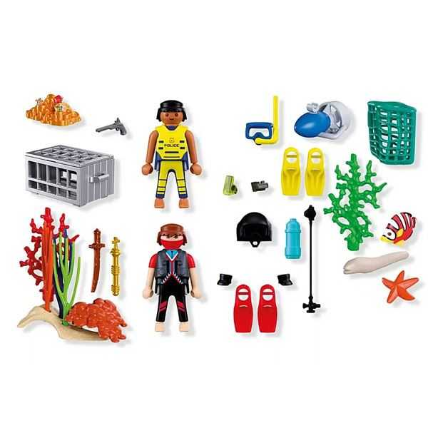 playmobil policia buzo con tesoro (playmobil - 72078)