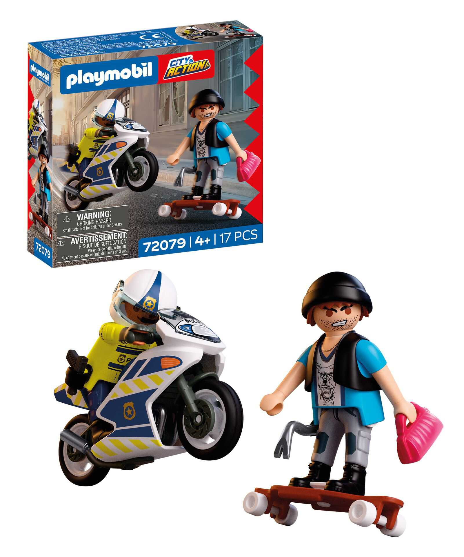 playmobil persecucion en moto (playmobil - 72079)