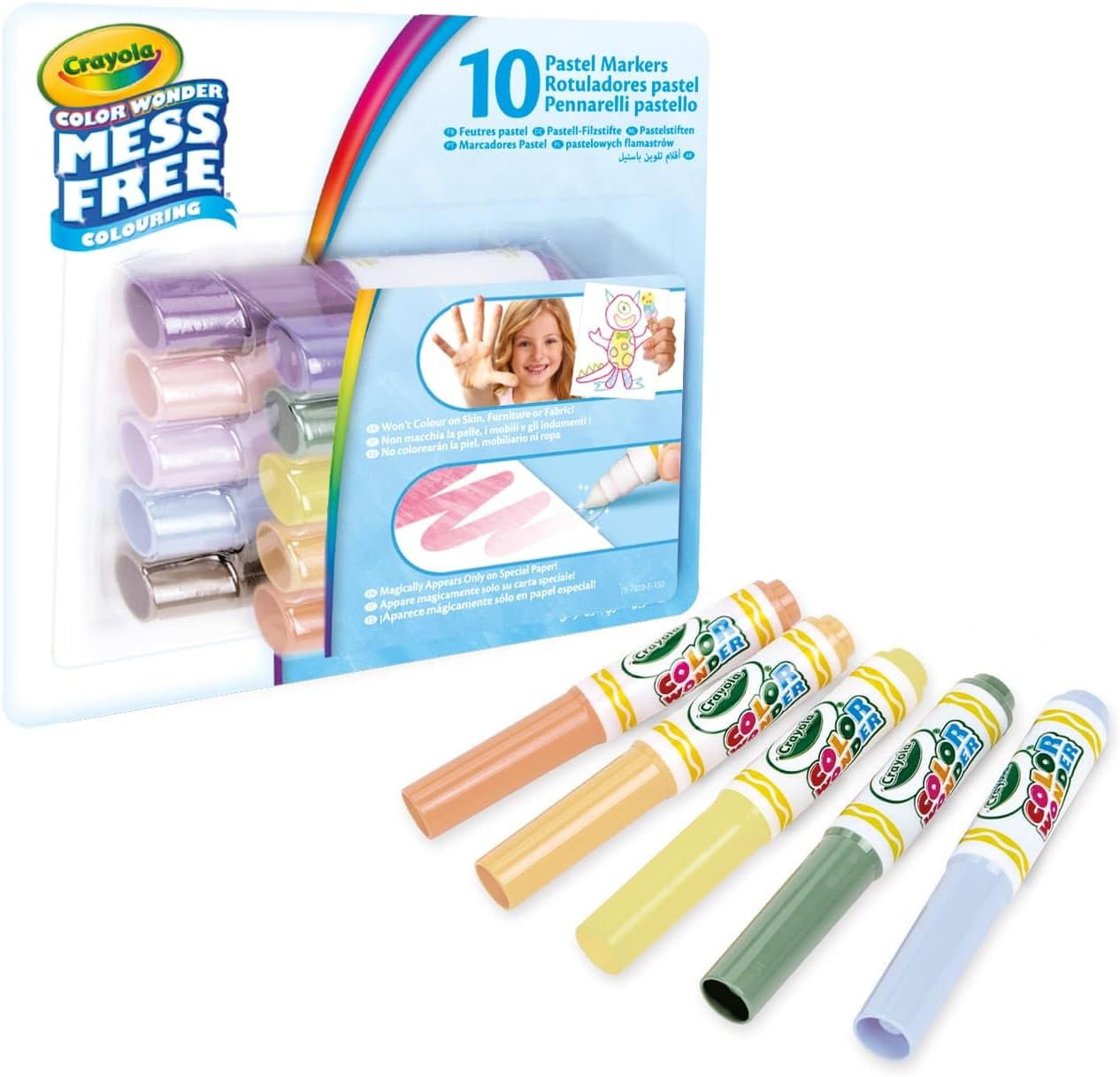 crayola color wonder 10 rotuladores colores pastel (crayola - 75-7019)
