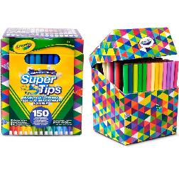 crayola 150 rotuladores super punta super tips lavable (crayola - 58-5152)