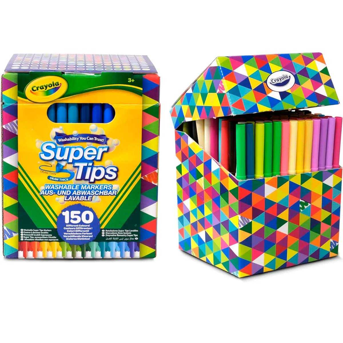 crayola 150 rotuladores super punta super tips lavable (crayola - 58-5152)