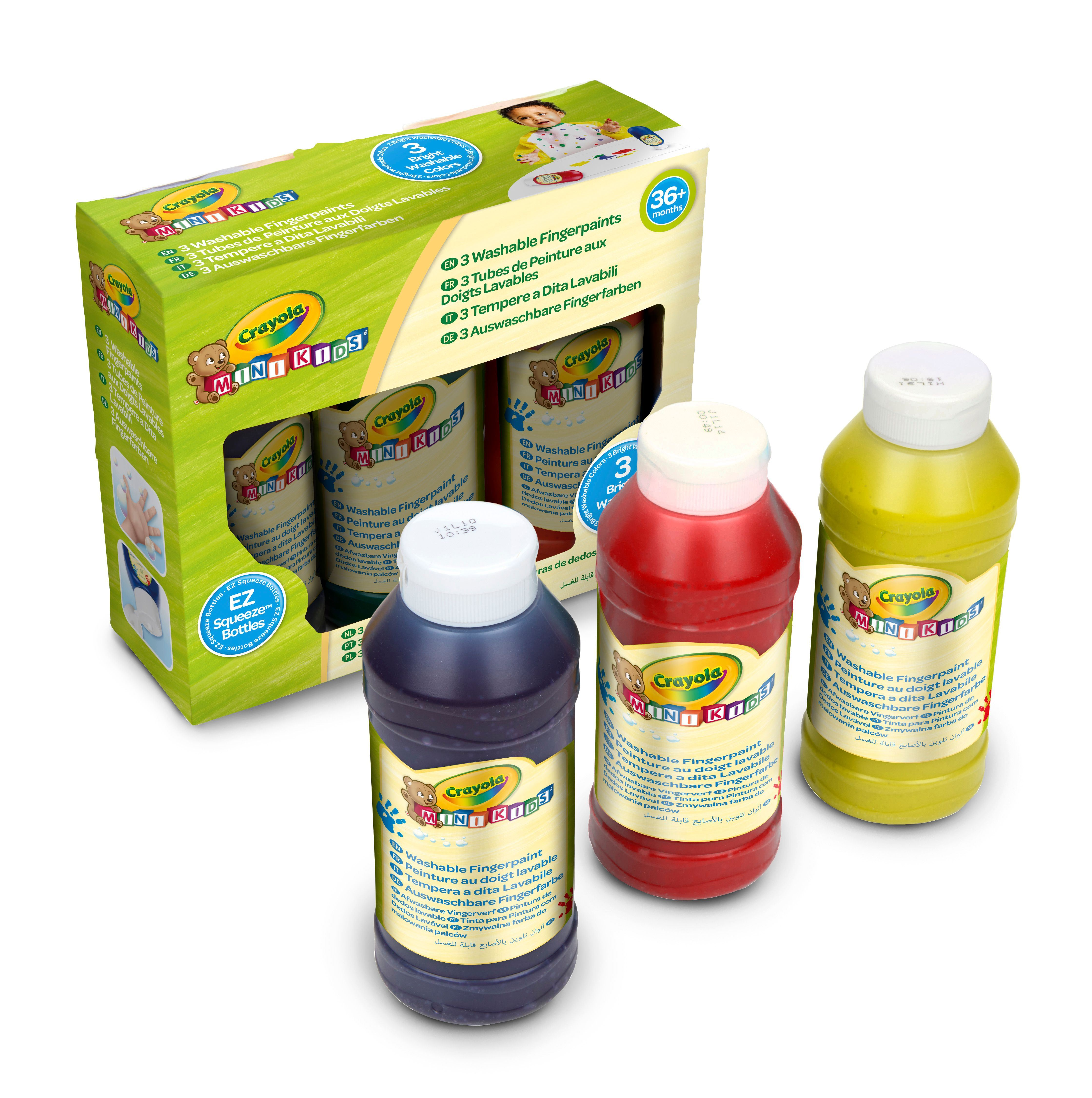crayola 3 botes pintura dedos lavables (crayola - 81-1539)
