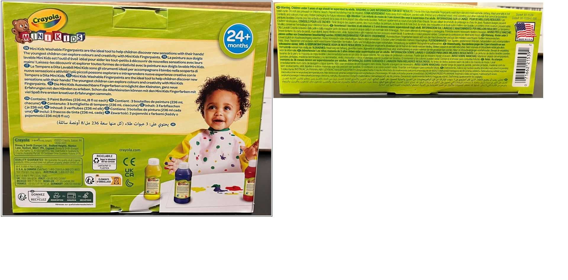 crayola 3 botes pintura dedos lavables (crayola - 81-1539)