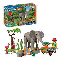 playmobil elefante con cuidadora (playmobil - 72068)