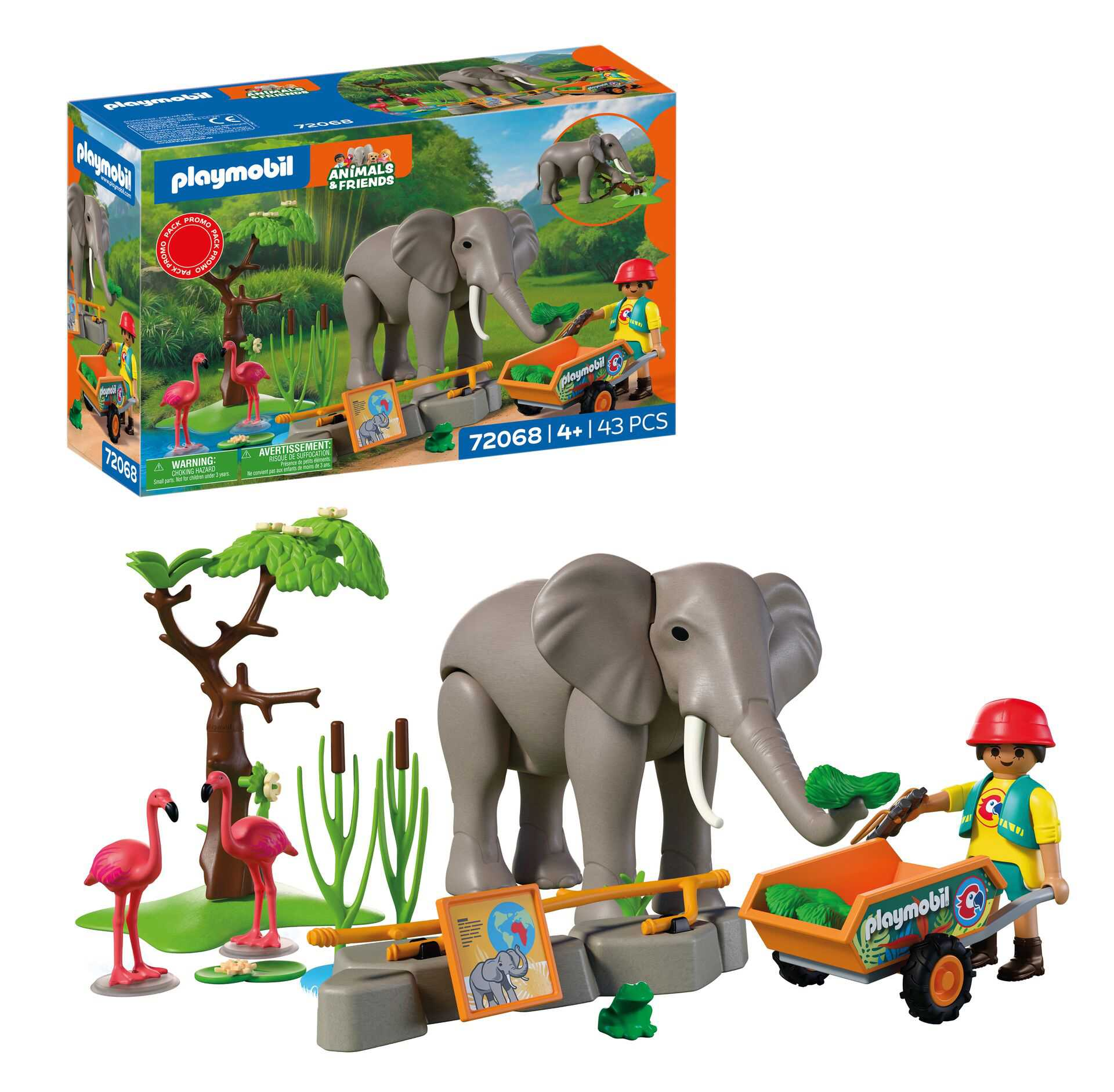 playmobil elefante con cuidadora (playmobil - 72068)