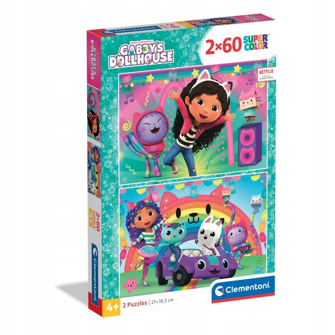 puzzle 2x60 piezas gabbys dollhouse 2025 (clementoni - 24819)