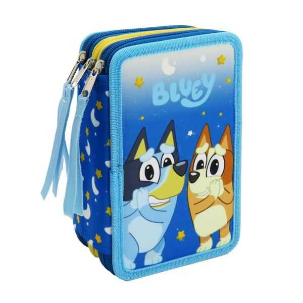 bluey plumier 3 pisos con material escolar (cyp import - ep32-13by)