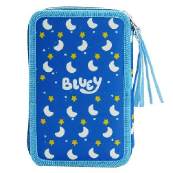 bluey plumier 3 pisos con material escolar (cyp import - ep32-13by)