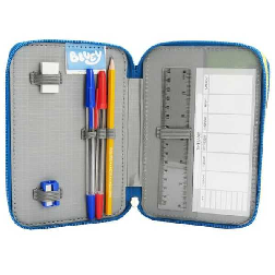 bluey plumier 3 pisos con material escolar (cyp import - ep32-13by)